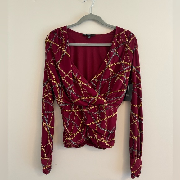 Ruched-Waist Surplice Top - Picture 2 of 5